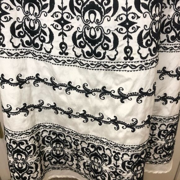 WHBM black white strapless belt sash dress size 6 - Picture 5 of 14